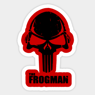 The Frogman (small logo - distressed) Sticker